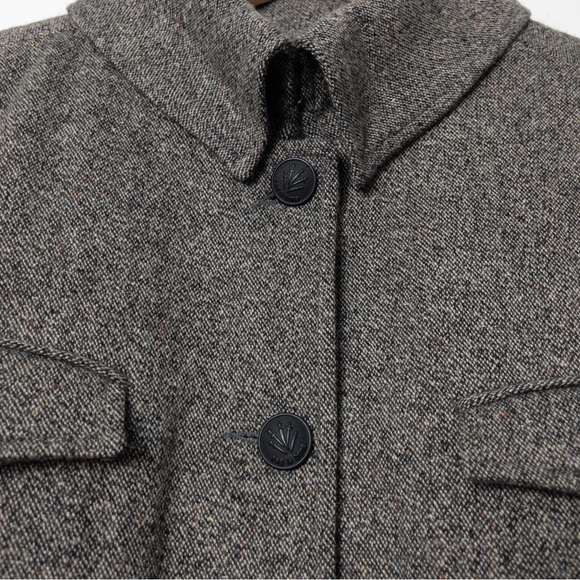 Rag & Bone Wool Blend Grey Brown Tweed Military Blazer Jacket Size 10 - Picture 3 of 6